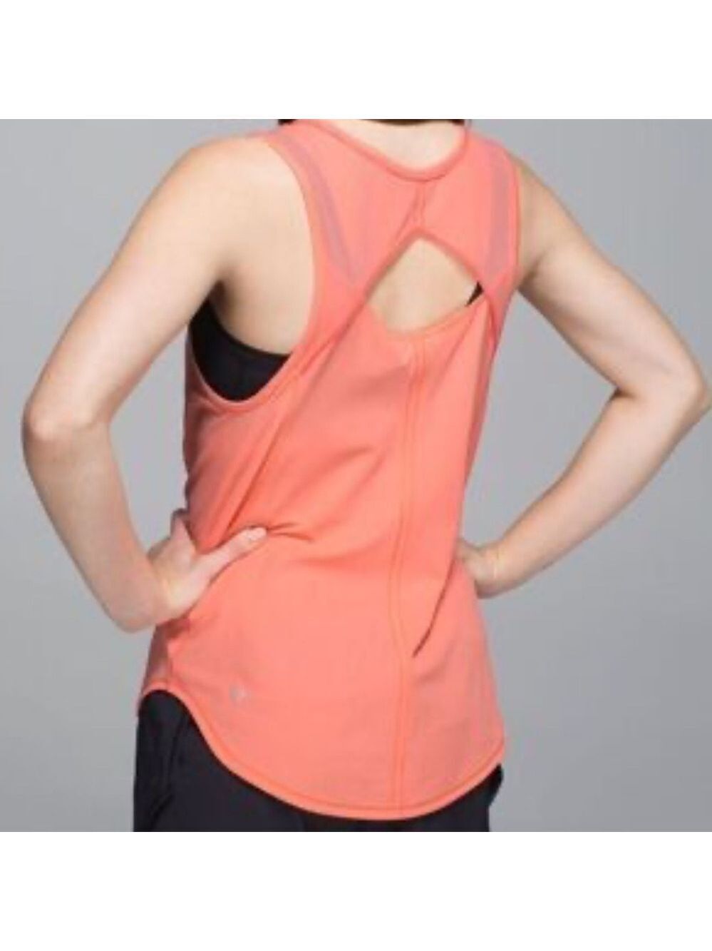 Lululemon Sculpt Tank Size 4 in Plum Peach Lightweight Mesh Stretch Running EUC